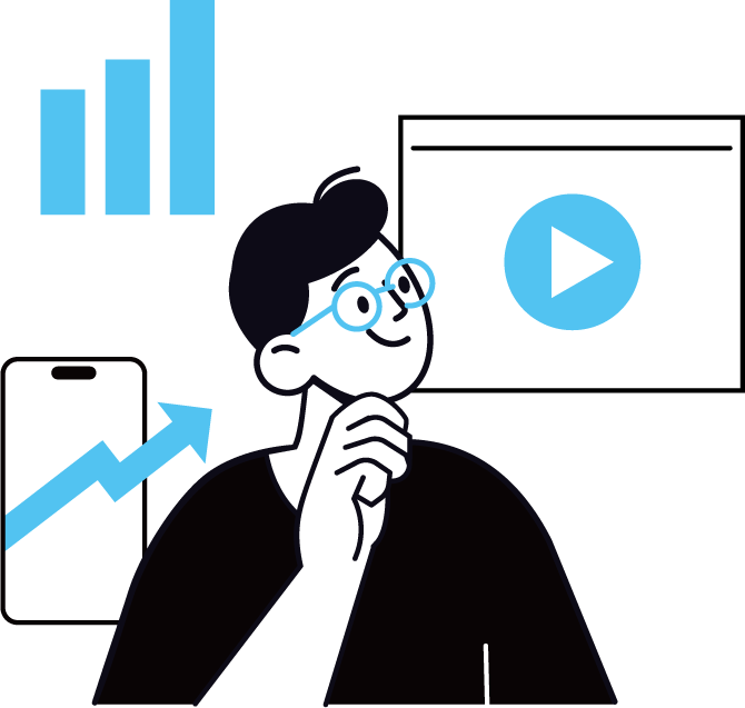 計測が好きそうな少年イラスト