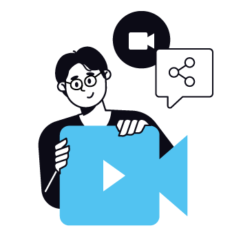 ビデオが好きそうな少年イラスト