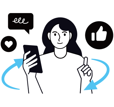 SNSを駆使する少女イラスト