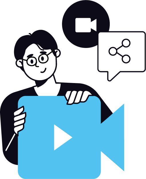 ビデオが好きそうな少年イラスト